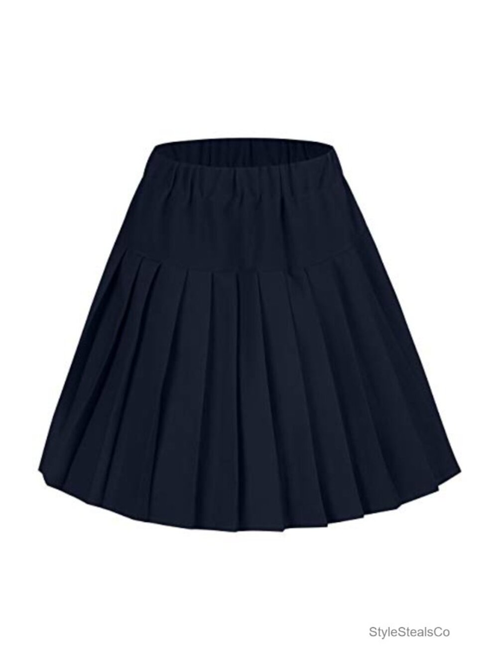 Women's High Waist Pleated A-Line Mini Skirt Polyester Rayon Spandex